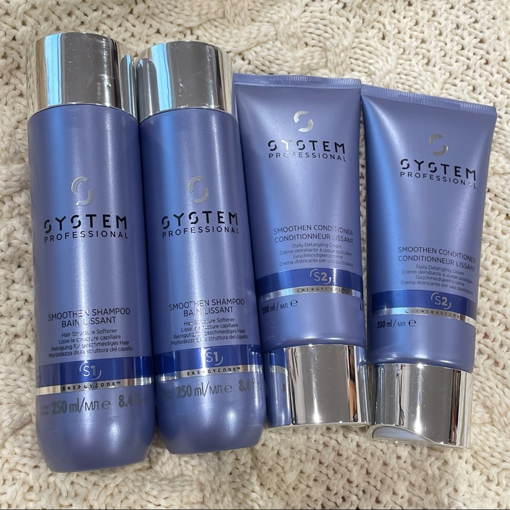 (4) System Professional Smoothen Shampoo Conditioner Daily Detangling Cream LOT